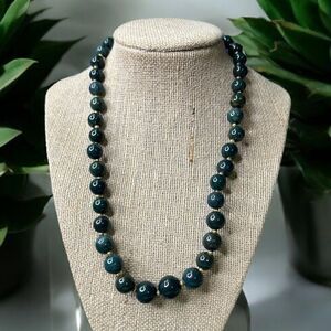 Vintage Strand Handmade Ocean Jasper Gemstone Beaded Necklace 18” Beautiful